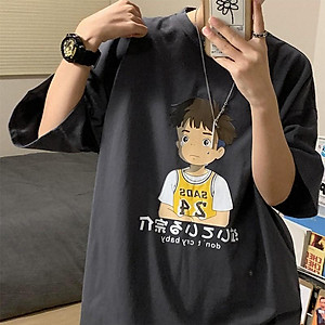 Áo thun nam nữ unisex tay lỡ phông form rộng teen cổ tròn oversize cotton giá rẻ basic đen trắng tee pull YOUNG BOY