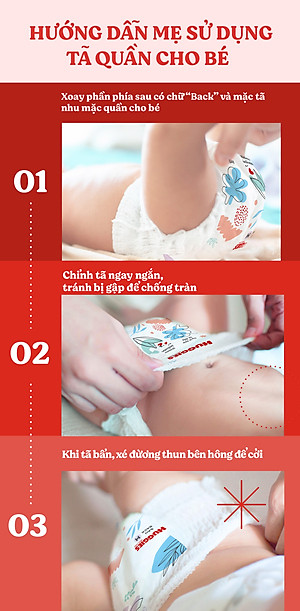 [TẶNG THÊM MIẾNG CHO SIZE L/XL/XXL] Combo 3 gói Tã quần Huggies Skincare Mega Jumbo M106/L96/XL84/XXL76