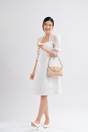 Túi Yuumy ( Thời trang nữ hình chữ nhật họa tiết chần chỉ size 21 - Túi đeo vai da Seasand YN211 )