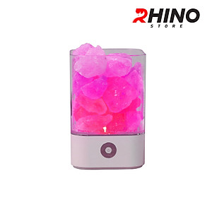 Đèn ngủ đá muối tự nhiên Rhino L901 thanh lọc không khí, 2 màu sắc - hàng chính hãng