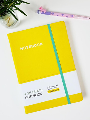 Sổ Bìa Da A5 - Kẻ Ngang 200 Trang 80gsm - 4 Seasons - The Sun 02 - Màu Vàng Chanh