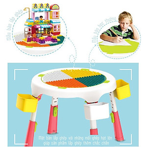 Bộ bàn ghế lắp ghép đồ chơi smoneo đa năng Toys house  1119-SM-001-88005 tặtng quà dễ thương
