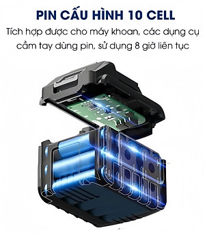 Quạt Sắt Mini Sạc Tích Điện GDV Siêu Mát Dùng Chân Pin Phổ Thông Pin 10Cell - Hàng Chính Hãng