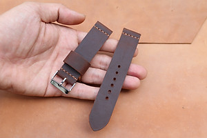 Dây đồng hồ da bò sáp handmade