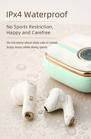 Tai nghe bluetooth Rock Retro nghe nhạc liên tục 12h - Hàng chính hãng bảo hành 1 năm