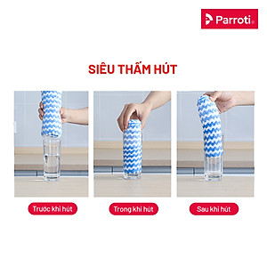 Combo 5 Khăn Lau Bếp, Lau Kính Siêu Thấm Hút Parroti - Fiber FB02