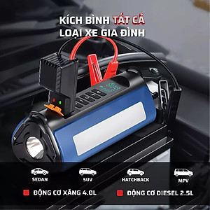 [Tặng củ sạc + cáp sạc] Bơm Lốp, Kích Bình Ô Tô, Xe Máy 4in1 GDV TS03 Pin LI-PO 12000mAh Kiêm Sạc Dự Phòng, Đèn Pin Chiếu Sáng - Hàng Chính Hãng