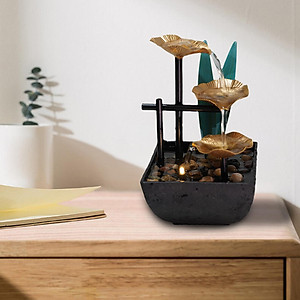 Relaxation Tabletop Water Fountain Indoor Garden Zen Desktop Waterfall Decor
