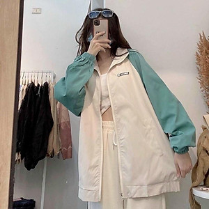 Áo khoác bomber nữ nam unisex gió jacket dù 2 lớp cúc bấm form rộng local brand ulzzang phong cách hàn quốc đep RECORDS