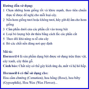 Bột Kích Ra Rễ Israel cho cây Thân Gỗ Hormoril 6, kích thích ra rễ nhanh, sử dụng giâm, chiết các loại cây thân cứng như cây hoa hồng, hoa giấy