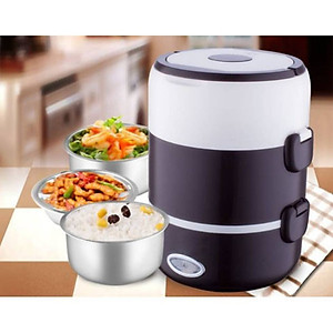 Bộ Hộp Cơm Giữ Nhiệt Văn Phòng Cao Cấp Cắm Điện inox 3 tầng - Hàng Chính Hãng