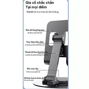 Giá đỡ điện thoại máy tính bảng , cho ipad kim loại siêu mỏng trục xoay 360° gấp gọn tiện dụng - Hàng nhập khẩu 