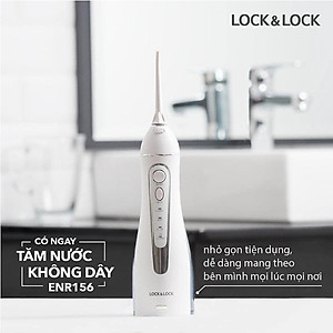 Máy Tăm Nước Không Dây LocknLock Cordless Oral Irrigator màu xanh ENR156BLU, Hàng chính hãng, 4 chế độ làm sạch- JoyMall
