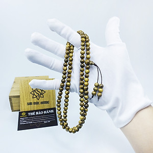 Vòng tay trầm hương tràng 108 hạt Tốc SƠN MỘC HƯƠNG tặng 1 mốc khóa SMH