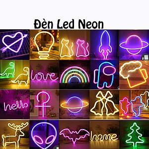 Đèn LED Neon Trang Trí KUNBE Treo Tường Decor Phòng Làm Việc, Phòng Ngủ, Sự Kiện Đa Dạng Kiểu Dáng Màu Sắc