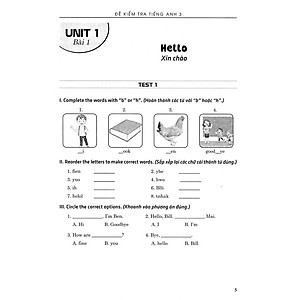 Sách Đề Kiểm Tra Tiếng Anh Lớp 3 ( Dùng Chung Cho Các Bộ SGK Hiện Hành - Có Đáp Án )