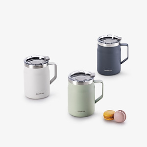 Ly giữ nhiệt inox 304 LocknLock Metro Mug 475ml LHC4219, Hàng chính hãng, tay cầm chắc chắn, nắp xoay dễ mở - JoyMall