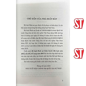 Sách - Bộ Luật Hình Sự (Hiện Hành) (Bộ Luật Năm 2015, Sửa Đổi, Bổ Sung Năm 2017) - NXB Chính Trị Quốc Gia
