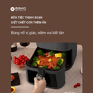 Nồi Chiên Không Dầu 8 Lít Mishio MK391 - Dung Tích Khổng Lồ, Nướng Nguyên Con Gà, Giá Cực Rẻ - Hàng chính hãng