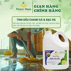 Nước Lau Sàn  Peace Mass TD Chanh Sả - Bạc Hà  Can 3.6 lít
