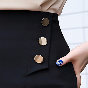 Chân Váy Dài Lưng Cao Phối Nút Phong Cách Váy Công Sở,  Chất Vải Tốt Co Giãn Nhẹ CV19