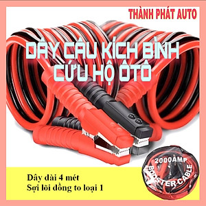 Dây Câu Kích Bình Ắc Quy Cứu Hộ Ô Tô xe Hơi 2000AMP Dài 4 Mét - Dây Sạc Bình Ắc Quy Lõi Đồng To Loại Tốt