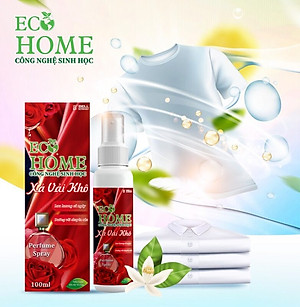 Xả Vải Khô Dạng Xịt Công Nghệ Sinh Học ECOHOME 100ml Hương Nước Hoa Vỏ Đỏ Làm Mềm Vải Khử Mùi Mồ Hôi, Lưu Hương Cả Ngày