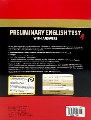 Cambridge Preliminary English Test 4 Student's Book with Answers