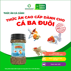 Thức ăn GoldFish GREENABC – Cá 3 đuôi – Cá vàng– Hàm lượng protein 40% giúp thúc đẩy hình thành đầu, lên màu đẹp, dáng đẹp – Hộp 50g
