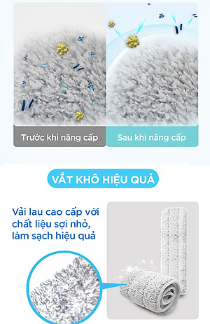 Bông Lau Thay Thế MyJae Đài Loan Sợi Fiber Cho Cây Lau Nhà Tự Vắt Kháng Khuẩn Và Cây Lau Nhà Phun Sương 33.5cm x 10.5cm
