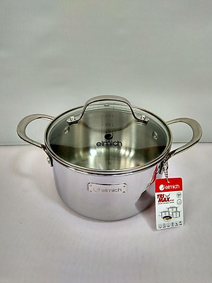 Bộ Nồi Chảo Inox 304 3 Lớp Đáy Liền Cao Cấp Elmich Trimax El3742 - 4 Chiếc Size 18cm, 20cm, 26cm và Chảo 26cm