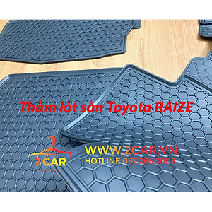 Thảm sàn, Thảm lót sàn xe Toyota RAIZE 2021-2022 cao su đúc, vân tổ ong, không mùi, MẪU MỚI