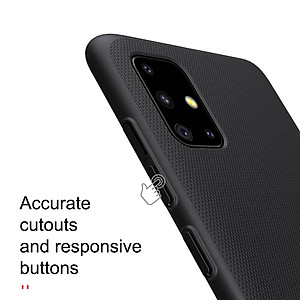 Ốp Lưng Sần chống sốc cho Samsung Galaxy A71 hiệu Nillkin Super Frosted Shield (Đính kèm giá đỡ hoặc miếng dán từ tính) - Hàng Chính Hãng