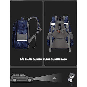 Balo học sinh tiểu học cho bé trai gái đi học cấp 1 màu galaxy đẹp vải cao cấp chống nước BF18-119