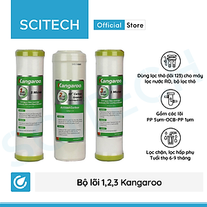Bộ lõi số 1,2,3 10 inch by Scitech (Lõi PP5-OCB-PP1 dùng thay thế máy lọc nước Karofi, Kangaroo, Mutosi) - Hàng chính hãng