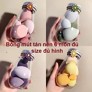HỘP 6 Bông Mút Đánh Kem Nền Thông Minh - Mút trang điểm - Hàng Chính Hãng - ( Giao Màu ngẫu nhiên )