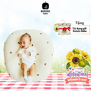 Gối chống trào ngược cho bé Rototo Bebe cao cấp nhập khẩu Hàn Quốc khắc phục tình trạng trào ngược dạ dày trẻ sơ sinh hiệu quả - Loại Cotton cao cấp mềm mại, thấm hút mồ hôi tốt 