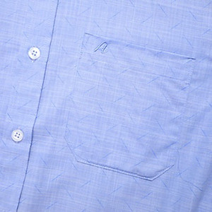 Sơ Mi Nam Ngắn Tay Công Sở Trung Niên Thương Hiệu Anton Vải Sợi Tre Xanh Dương Họa Tiết In GD561