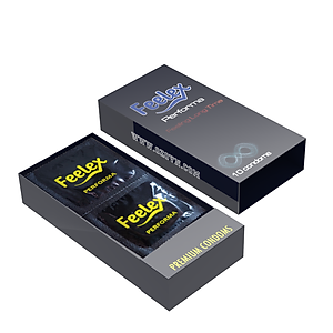 Bao cao su Feelex Performa Premium siêu mỏng, kéo dài thời gian quan hệ, hộp 10bcs