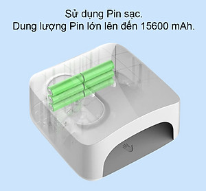 Máy hơ gel sơn móng tay Loại Sạc pin được AM602 - Máy hơ làm khô nail