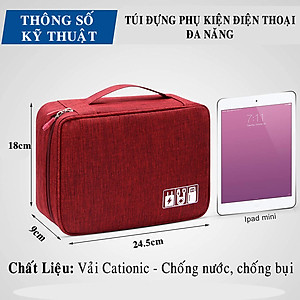 Túi Đựng Phụ Kiện Công Nghệ Chống Nước, Chống Sốc Cao Cấp – Chọn Màu - Túi Bảo Vệ Phụ Kiện Điện Thoại Máy Tính Bảng Laptop Tai Nghe Cáp Sạc Củ Sạc Pin Dự Phòng Chính Hãng Dododios
