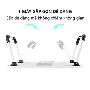 Bàn Học Gấp Gọn Có Khe Để Điện Thoại, Máy Tính Bảng, Khay Để Ly - Hàng Loại 1 (Giao ngẫu nhiên)