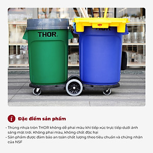 Thùng nhựa  tròn đa năng chịu lực THOR 38L thương hiệu TRUST 1011GN (không nắp)  phân phối bởi Cobi Home.
