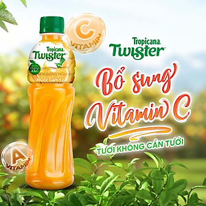 Thùng 24 Chai Nước Trái Cây Twister Cam (450ml/Chai)
