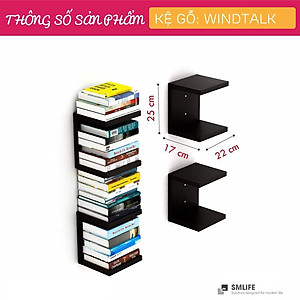 Kệ gỗ trang trí trưng bày hiện đại SMLIFE Windtalk