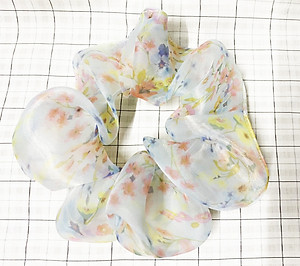 Cột tóc scrunchies hoa voan đẹp mẫu mới size trung