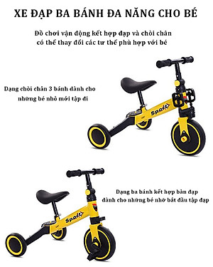 Xe thăng bằng - xe đạp 3 bánh đa năng cho bé. Xe thăng bằng có bàn đạp kết hợp xe chòi chân Sport cho bé - TẶNG KÈM ĐÀN XYLOPHONE 8 THANH CHO BÉ