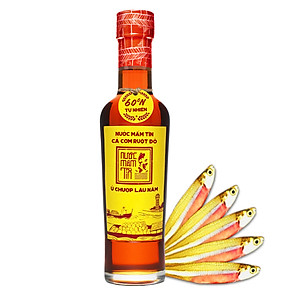 Nước Mắm Tĩn Cá Cơm Vàng Ruột Đỏ Độ Đạm 60N Tự Nhiên Chai Thuỷ Tinh 250ml Nước Mắm Rin Nguyên Chất Truyền Thống Sạch Nước Mắm Nhỉ Từ Thùng Lều Gỗ Cốt Nhĩ Đặc Biệt Cá Cơm Vàng Ruột Đỏ Muối Tinh Khiết, Sánh Đặc Thịt Cá, Không Chất Bảo Quản