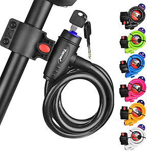 Khóa xe đạp Khóa chống trộm bằng cáp cuộn 12mm với chìa khóa an toàn kèm giá đỡ Xe đạp leo núi