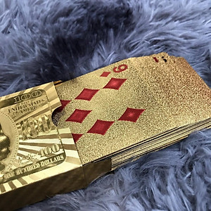 Bộ Bài PVC Mạ Vàng 24K Mạ Bạc Cao Cấp Chất Liệu Đàn Hồi, Bộ Bài Tây Poker Polieste Không Thấm Nước, Hàng Chính Hãng